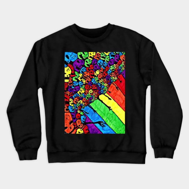 Rainbow Skull 1 Crewneck Sweatshirt by Mr. Leon Artwork